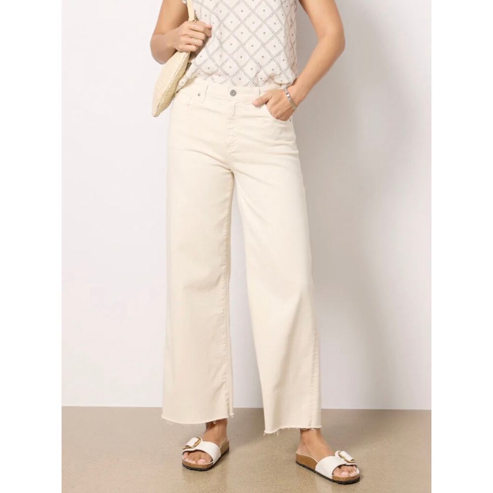 AG Adriano Goldschmied Saige Wide Leg Crop Cloud Soft Denim 30 Opal Stone